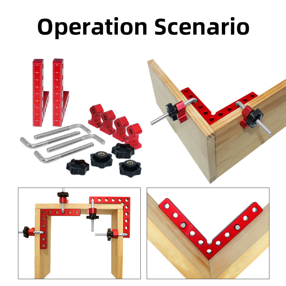 2-Pack 90 &deg; Posicionamiento Cuadrados: Aleación de aluminio L-Type Corner Clamps para cuadros, armarios, cajas y cajones