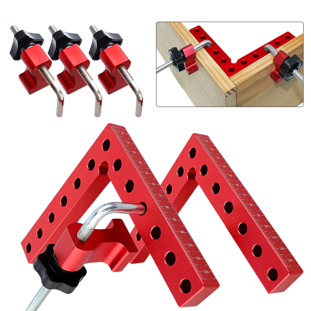 2-Pack 90 &deg; Posicionamiento Cuadrados: Aleación de aluminio L-Type Corner Clamps para cuadros, armarios, cajas y cajones