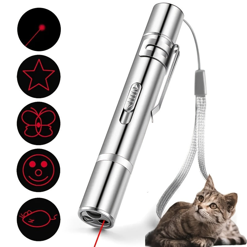 1pc USB Rechargeable Pet Laser Pointer Toy for Interactive Indoor Play with Kittens and Dogs - Provides Endless Fun and Exercise