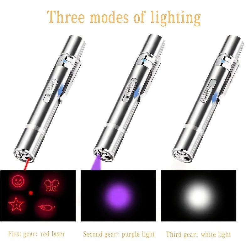 1pc USB Rechargeable Pet Laser Pointer Toy for Interactive Indoor Play with Kittens and Dogs - Provides Endless Fun and Exercise