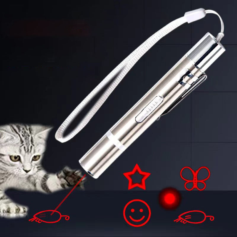 1pc USB Rechargeable Pet Laser Pointer Toy for Interactive Indoor Play with Kittens and Dogs - Provides Endless Fun and Exercise