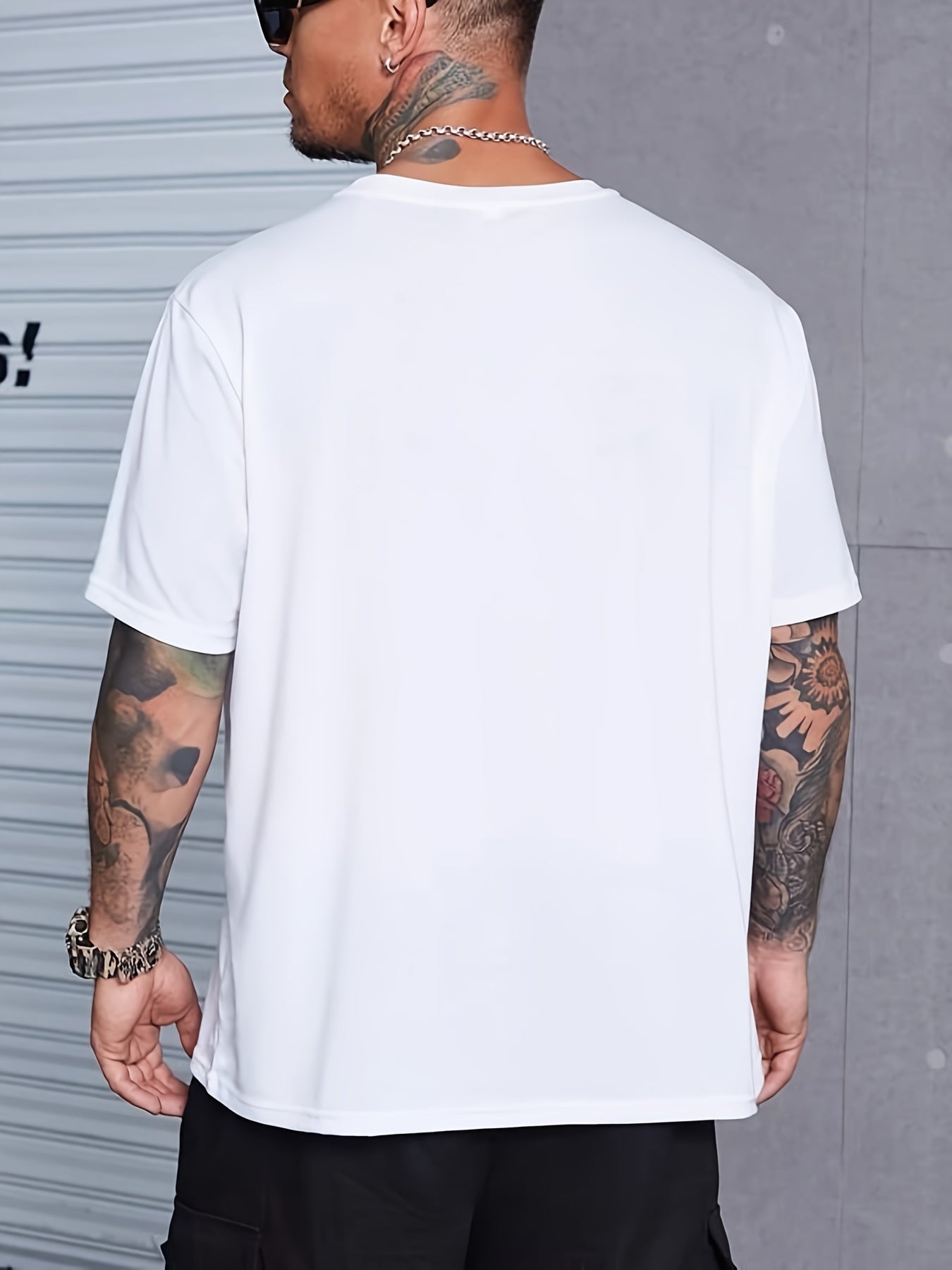 Boston Print Short Sleeve T-shirts For Men, Plus Size Stretchy Graphic Tees For Summer Casual Daily Style