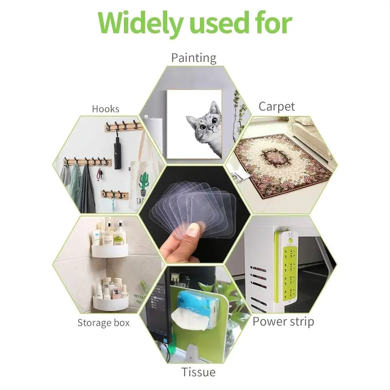 50pcs Heavy Duty Double Sided Adhesive Tape: Hang Pictures & Carpets Effortlessly & Removably!