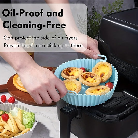Air Fryer Silicone Liners, 6.69''Square Air Fryer Silicone Basket,Heat Resistant Easy Cleaning Air Fryers Oven Accessories, Reusable Air Fryer Silicon