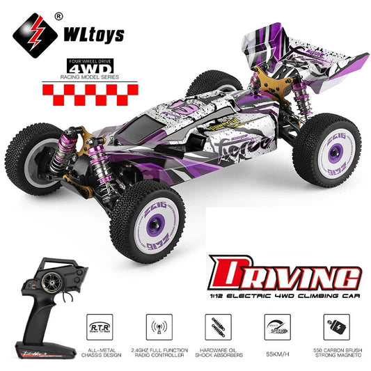 High-Speed RC Car: WLtoys 124019 2.4G 4WD Off-Road Drift Racing Car - 55KM\u002FH - Metal Shock Absorber - Perfect Gift for Kids!