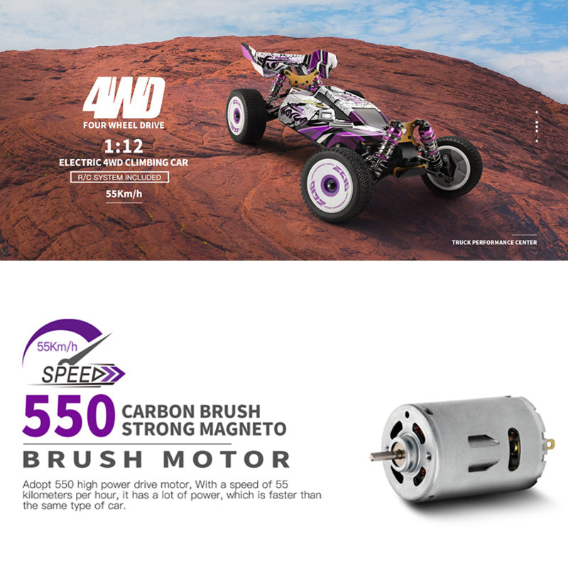 High-Speed RC Car: WLtoys 124019 2.4G 4WD Off-Road Drift Racing Car - 55KM\u002FH - Metal Shock Absorber - Perfect Gift for Kids!