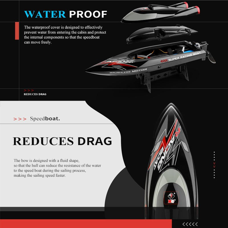 WLtoys WL916 RC Boat 2.4Ghz 55km\u002Fh Brushless Motor High Speed Racing Boat Model Speedboat RC Toys For Kids Gifts