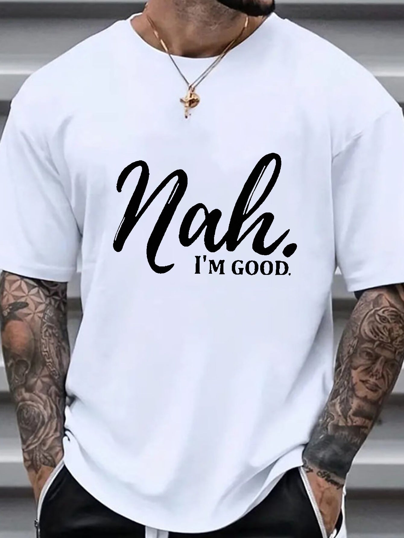 Men's Short-sleeve T Shirt, Plus Size Creative Letters Graphic T Shirt Tees For Males, Men Summer Tops Clothing