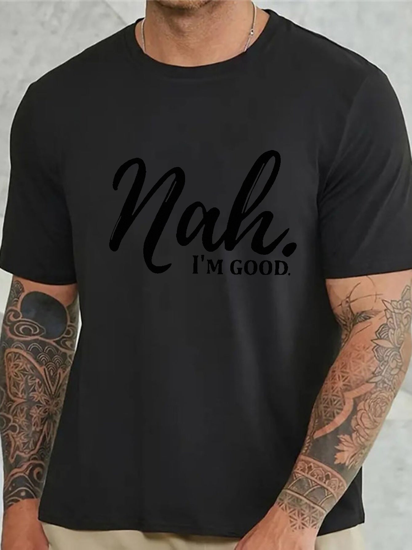 Men's Short-sleeve T Shirt, Plus Size Creative Letters Graphic T Shirt Tees For Males, Men Summer Tops Clothing