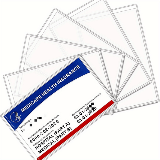 New Medicare Card Holder Protector Sleeves, 12 Mil Transparent PVC Water Resistant Medicare Card Protectors Sleeves For New Medicare Card, Business Cards, Social Security Card Protector