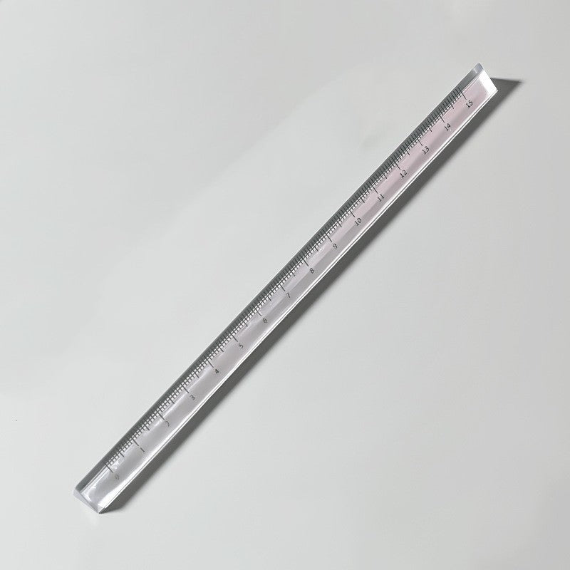 Airless Transparent Plastic Triangular Ruler Student Stationery 5.91inch Ruler Three-dimensional Triangular Ruler Scale Tool、Triangle Three-dimensional Transparent Acrylic Ruler