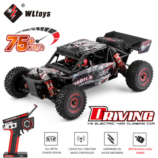 High-Speed RC Car Racing Adventure - WLtoys 124016 124018 Brushless 4WD Off-Road Car, Up To 75 KM\u002FH!