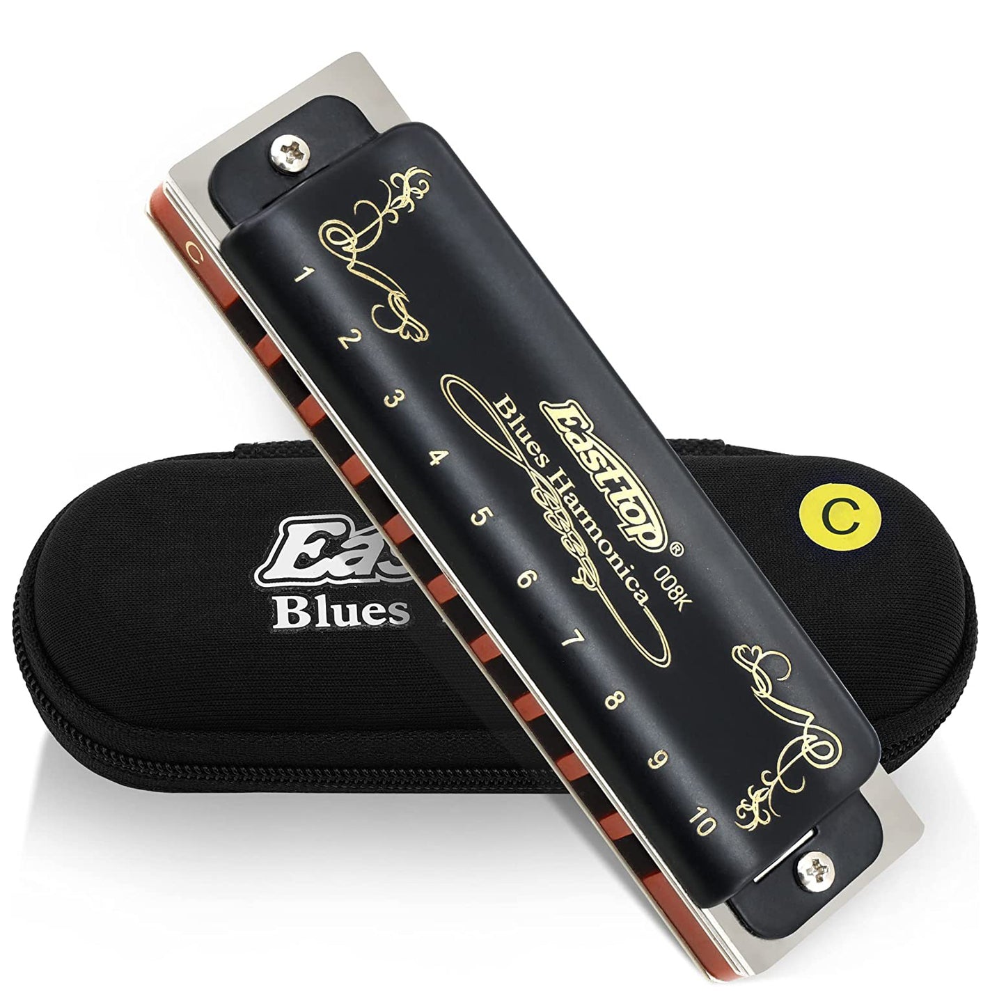 East Top Harmonica: 10 Holes, 20 Tones, Key Of C - Perfect For Professionals, Beginners & Students!