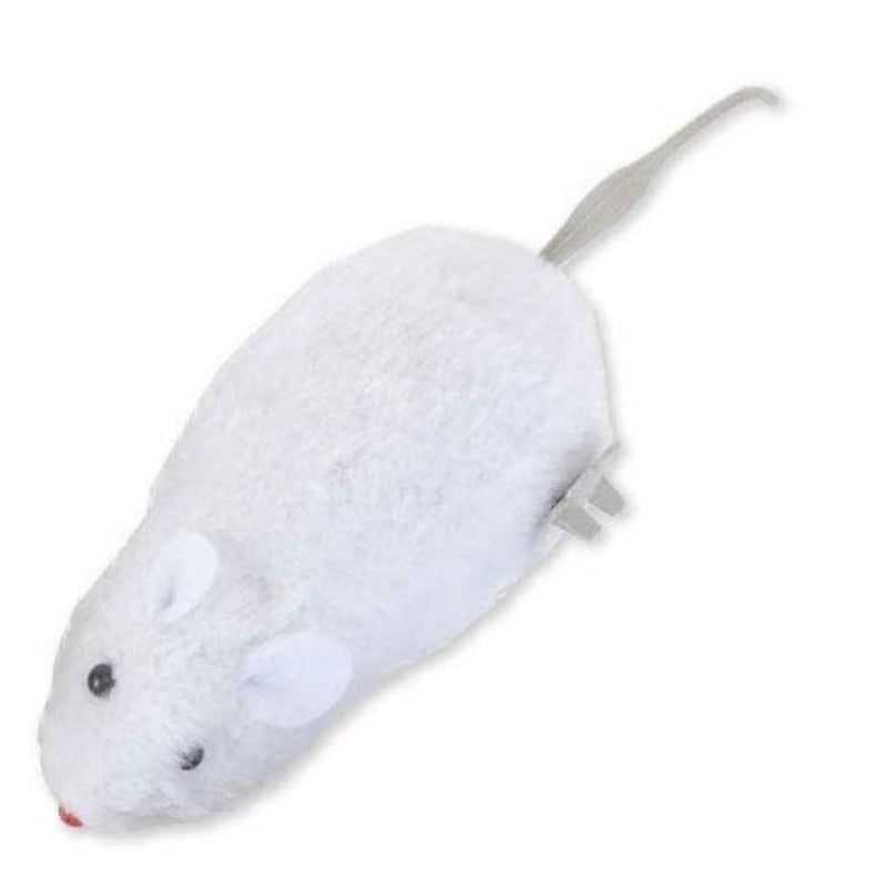 4pcs Adorable Clockwork Plush Mouse - Fun Tricky Dog & Cat Toy - Watch It Run & Wag Its Tail!