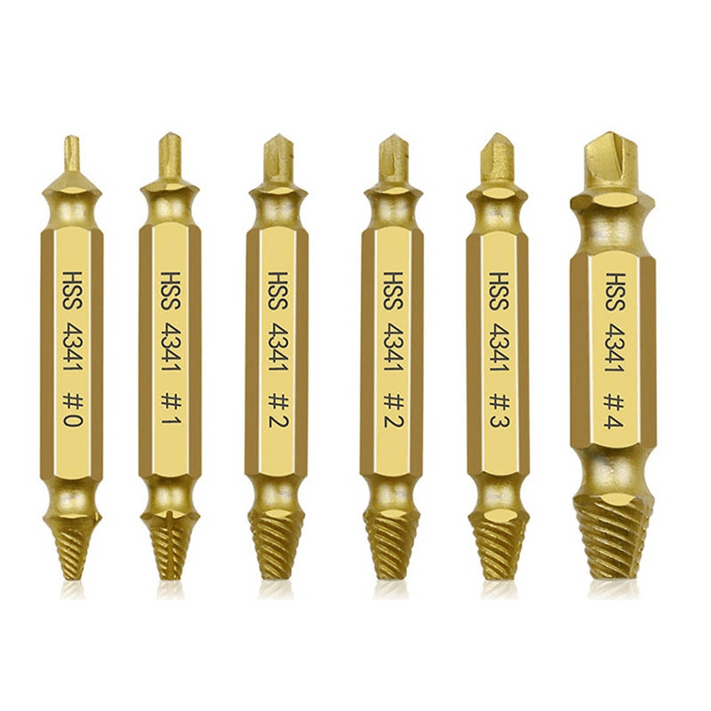 6pcs Damaged Screw Extractor Bit Set With Tool Box, HSS Screw Extractor, Hand Tool Accessories