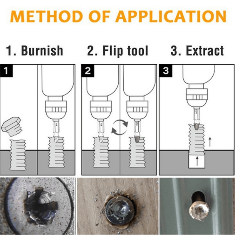 6pcs Endommagé Extracteur De Vis Bit Ensemble Avec Boîte À Outils, HSS Extracteur De Vis, Outils À Main Accessoires