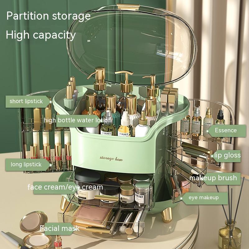 Make-up-Organizer, Staubwasser-Kosmetik-Aufbewahrung vitrinen, Hautpflege-Organisatoren mit Schublade und Deckel, große Kapazität Make-up Vanity Organizer Boxen für Badezimmer, Kommode, Arbeits platte, Schlafzimmer-Weihnachts geschenk