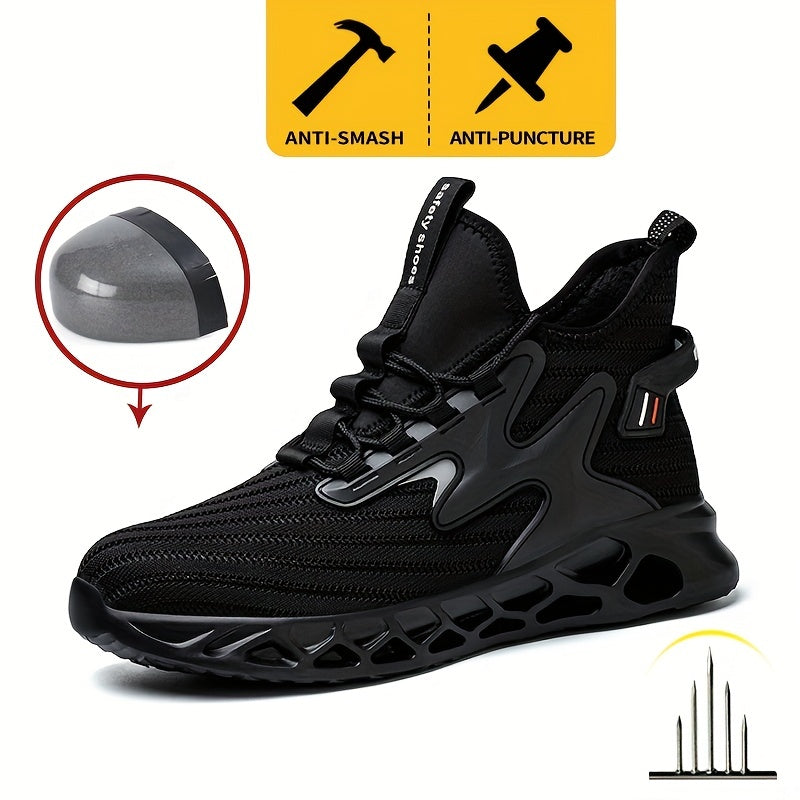 Zapatillas de deporte con punta de acero para hombres Zapatos de seguridad Zapatos de trabajo cómodos a prueba de pinchazos