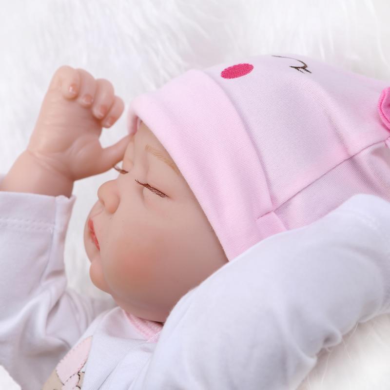 Sleeping 55cm Reborn Baby Doll 22 Inch Lifelike Soft Silicone Newborn Girls Bedtime Toys Girls Birthday Gift Halloween\u002FThanksgiving Day\u002FChristmas gift