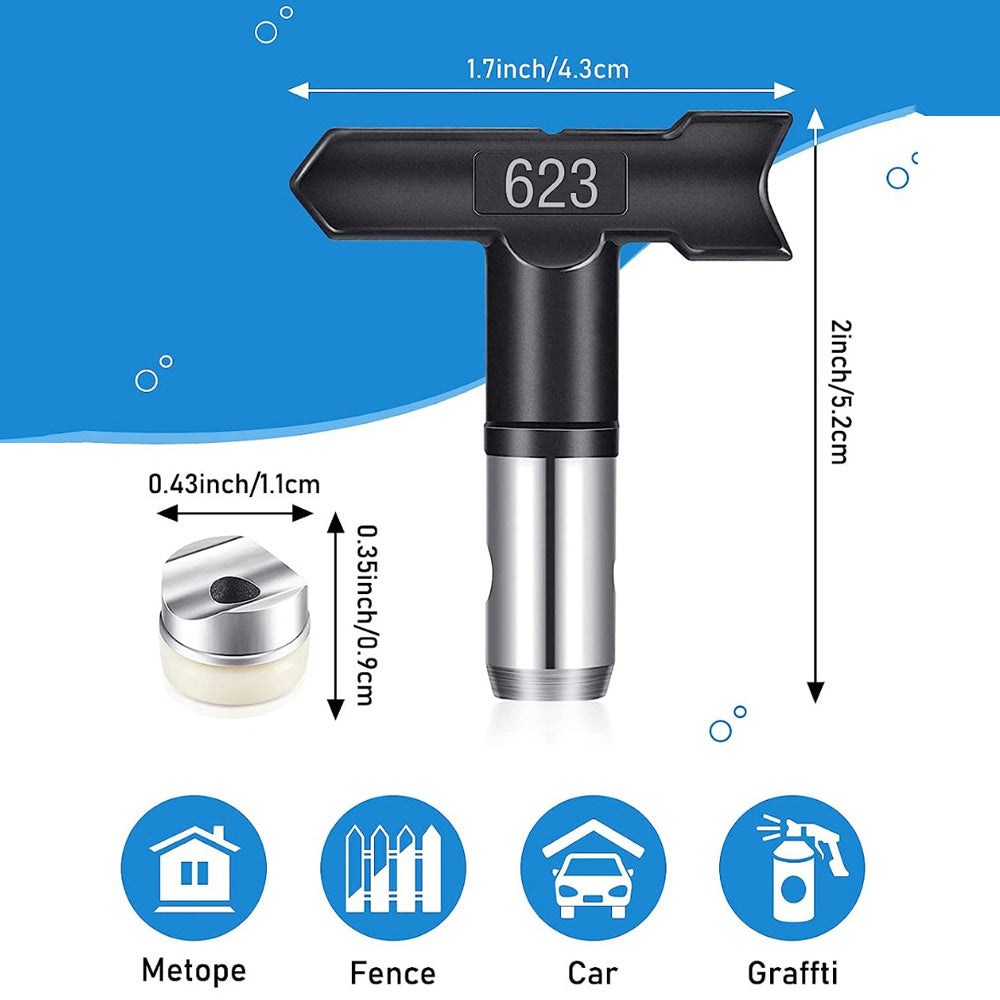 5 peças de bico de spray ponta de spray reversível pontas de spray de tinta airless pontas de bico de pulverizador de tinta airless peças de máquinas para casas edifícios jardins decks cercas (5 peças - 211, 313, 415, 517, 623)