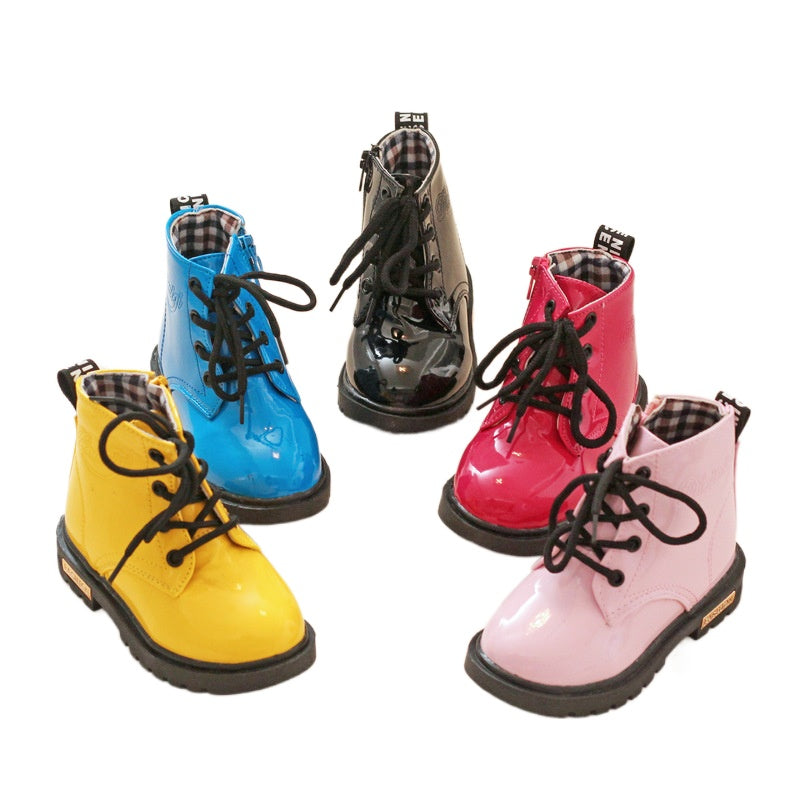 Vintage Cool tobillo-altas botas para niñas niños, cómodas botas antideslizantes con cremallera para viajes al aire libre en interiores, todas las estaciones