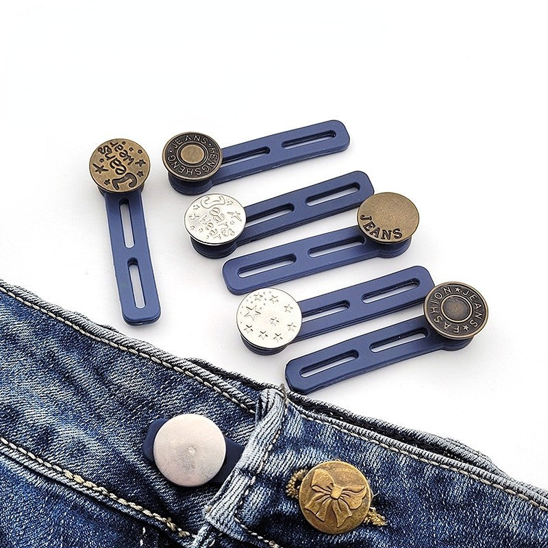 5\u002F10pcs Button Extender For Pants Jeans Free Sewing Adjustable Retractable Waist Extenders Metal Buttons Waistband Expander