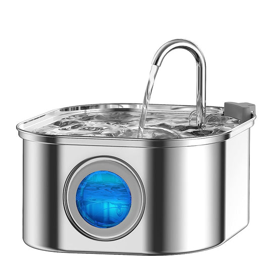 108oz \ u002F 3,2 l Haustier-Wasser brunnen mit großer Kapazität, Edelstahl-ultra ruhiger Katzen-Wasser-Brunnen, USB-wiederauf ladbarer automatischer Katzen wassersp ender mit Wasserstands fenster