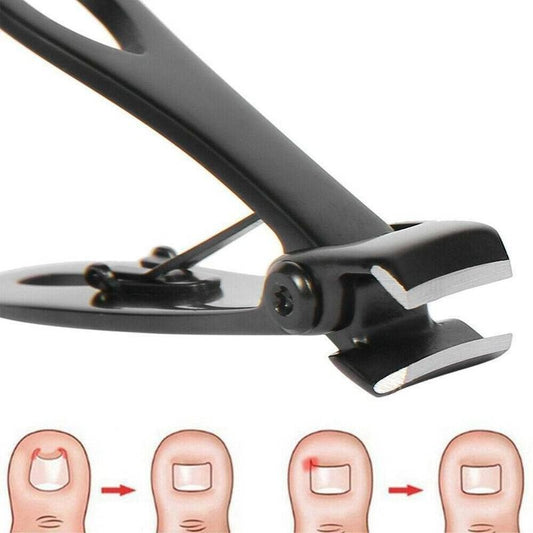 Thick Nail Clippers Wide Jaw Nail Cutter For Thick Toenails Fingernails, Stainless Steel Heavy Duty Finger Toe Nail Clipper Trimmer For Men Women, Black