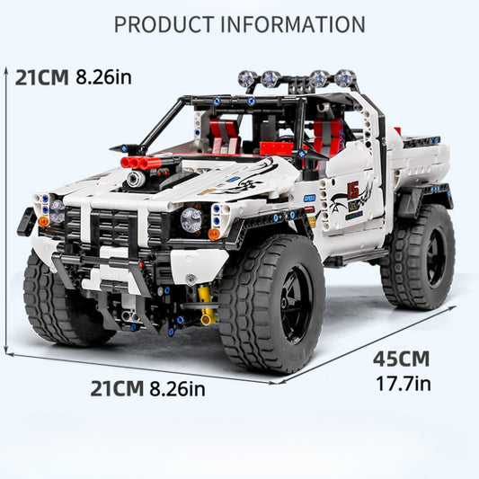 White  Off-Road Vehicle Building Block Toys, Remote Control Mechanical Car Model, Suitable For Car Model Collectors, Christmas\u002FHalloween\u002FThanksgiving Gift