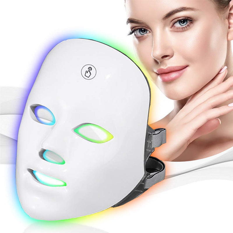 7 colores inalámbrico LED mascarilla terapia fotón USB recarga máscara facial para resistir el envejecimiento rejuvenecimiento de la piel cuidado de la piel dispositivo de belleza