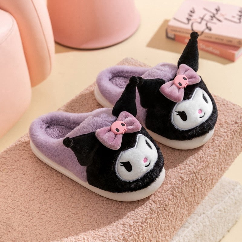 Cute Cartoon Furry House Shoes For Girls, Comfortable Non Slip Soft Bottom Walking Shoes For Indoor, Autumn And Winter