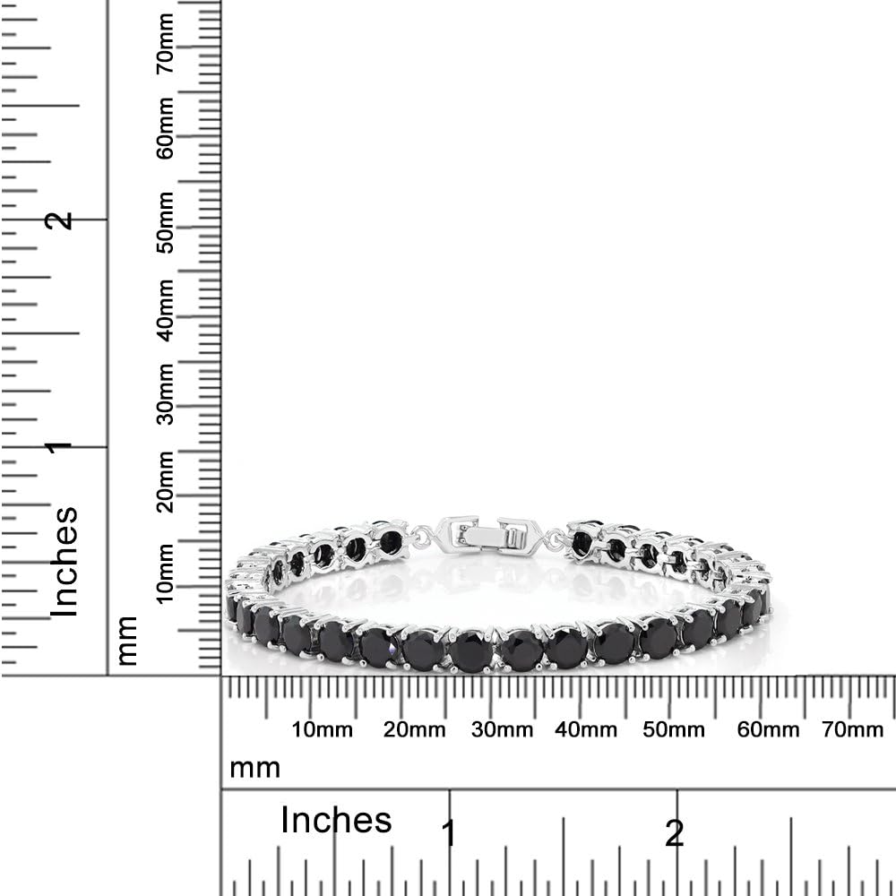 Moissanite noir &amp; argent 925, 1ct, Bracelet pour femme, 30 Moissanite, Bracelet, argent 925, Moissanite, femmes, boîte cadeau