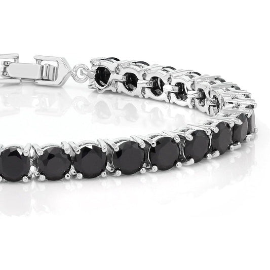 Moissanite noir &amp; argent 925, 1ct, Bracelet pour femme, 30 Moissanite, Bracelet, argent 925, Moissanite, femmes, boîte cadeau