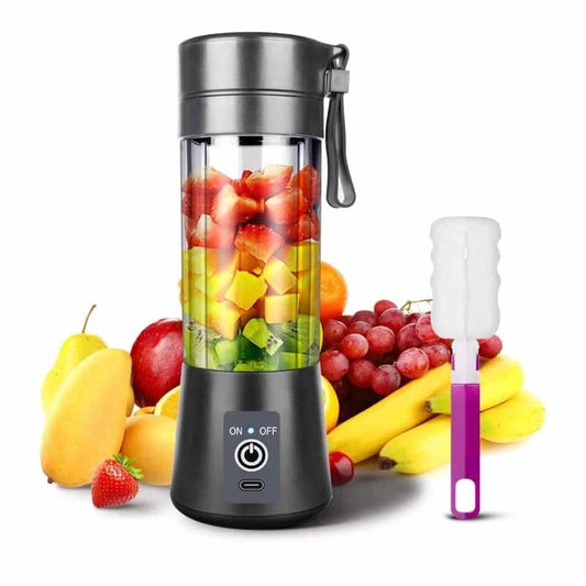 12.85oz Portable Blender, 2000mAhPersonal Mini Blender Shakes Smoothies Ice Jucier Cup USB Rechargeable Strong Power Six Blades Mixer