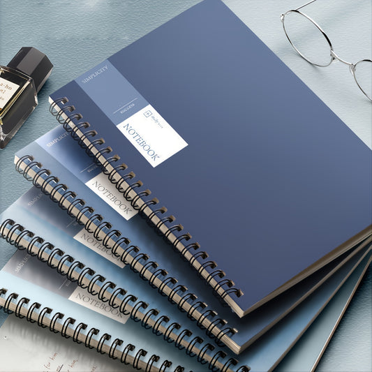 4pcs A5 Simple Coil Notebooks For Office And Study Stationery, Diary Notebooks, Exercise Books, Student Notebooks