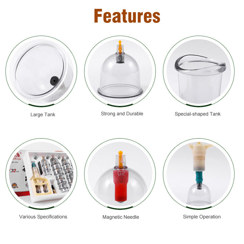 32pcs Vacuum Cupping Cup, Body Massager Suction Cups Set, Plastic Vacuum Cupping Pump, Relax Suction Pumps Massagers