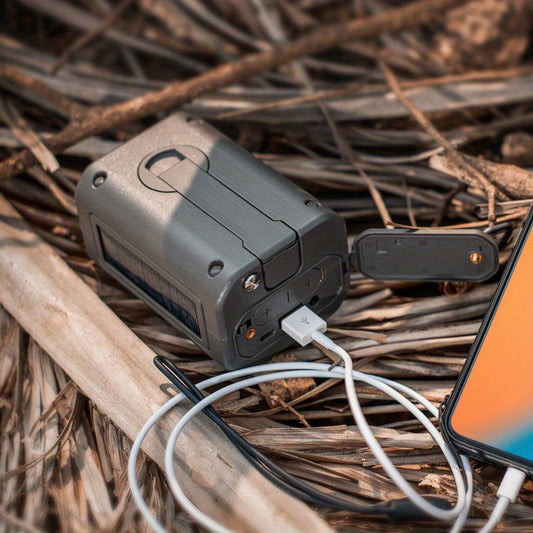 Multi-Functional Hand-Crank And Solar-Powered Generator: Your Outdoor Emergency Equipment With Mobile Charger, Radio, Flashlight, And Lighting