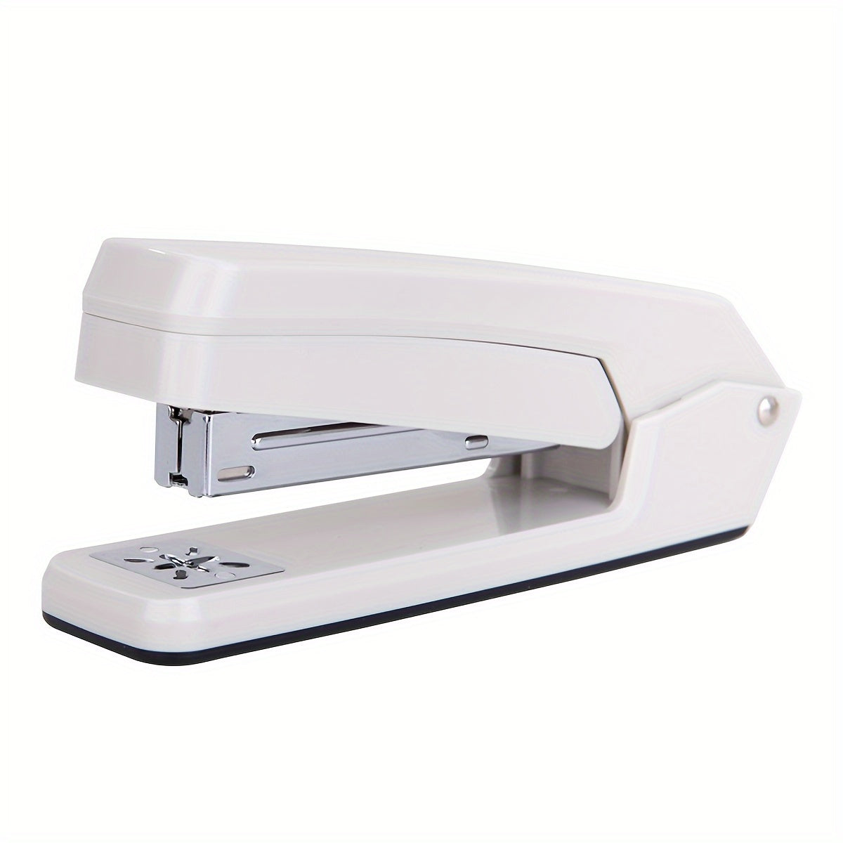 1 Piece Of 360-degree Rotating Stapler, Labor-saving Stapler, Multi-functional Business Office Supplies, White, Can Bind 25 Sheets Of Paper At A Time