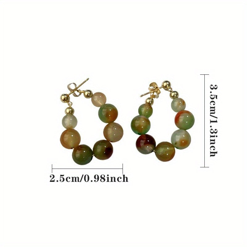 Exquisito Pendientes de Aro Cobre 18K Chapado En Oro Joyería Adornado Con Piedras Imitación Elegante Estilo Lujo Regalo Femenino