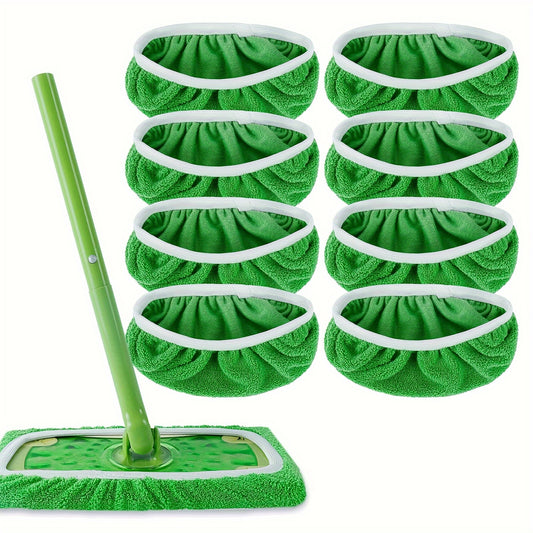 8pcs, Flat Floor Mop Cloth, Mop Replacement Pad, Washable And Durable Replacement Mop Cloth, Dust Removal Mop Head, Wet And Dry Use, Easy To Clean, Cleaning Supplies, Back To School Supplies