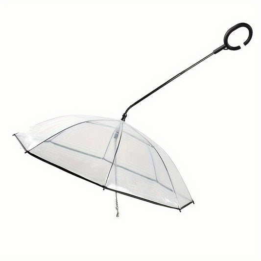 Transparent Pet Umbrella Leash, Portable Dog Umbrella Adjustable Dog Walking Leash
