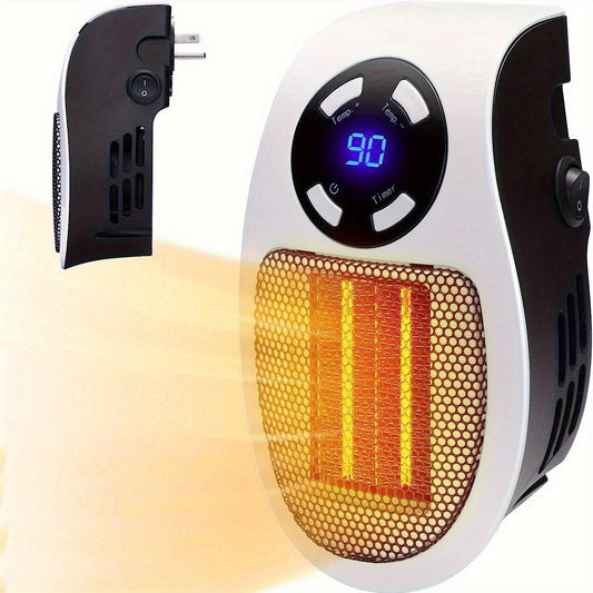 1pc, Electric Heater 500\u002F800W Portable Electric Small Heater With Wireless Remote Control Air Conditioner Adjustable Temperature Controller And Timer Overheating Protection LED Display Safe Heater For Office Dorm Winter Air Conditioner Christmas Gift