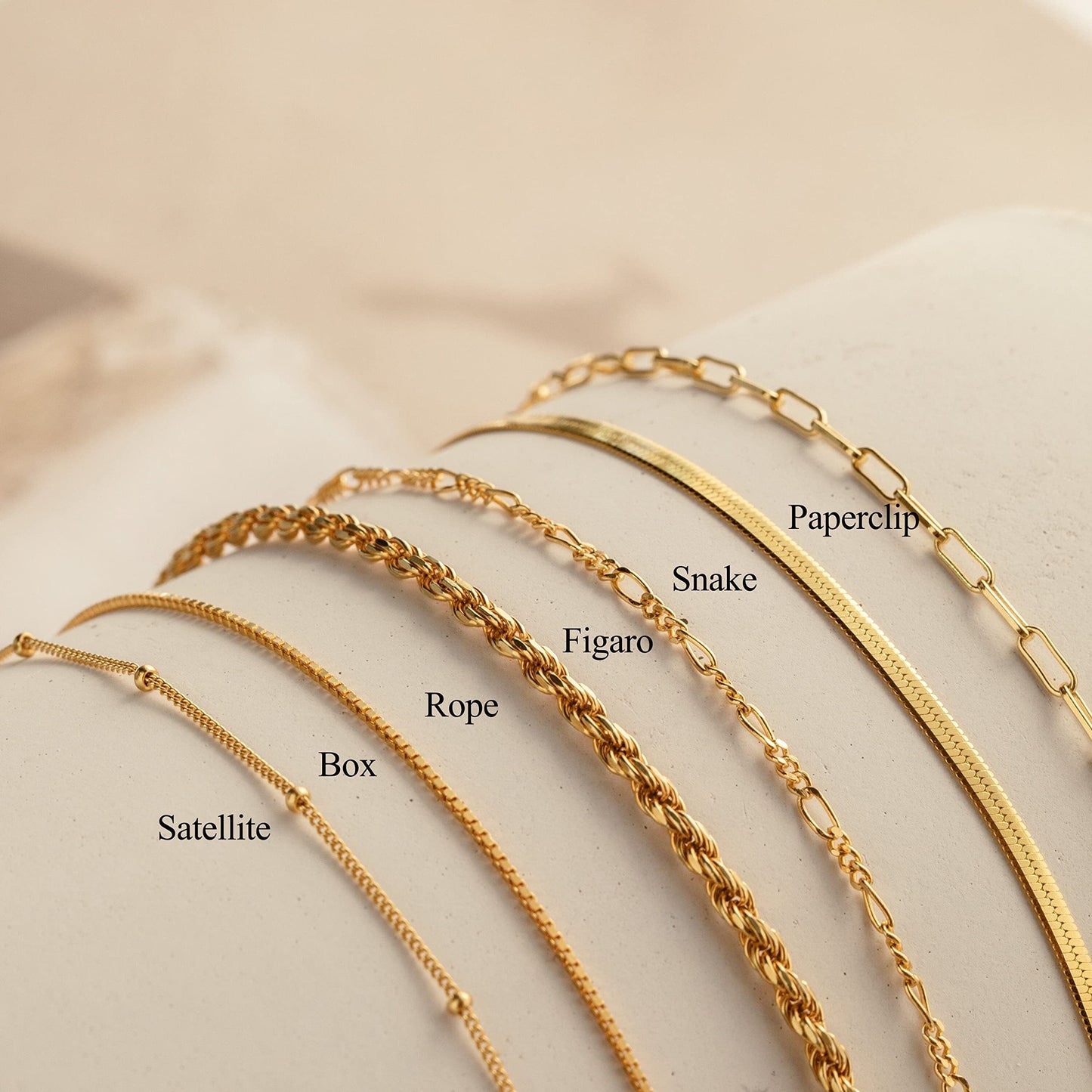 5pcs Multi capas 14K chapado en oro cadena fina pulsera conjunto estilo simple cadena de la mano joyería para las mujeres