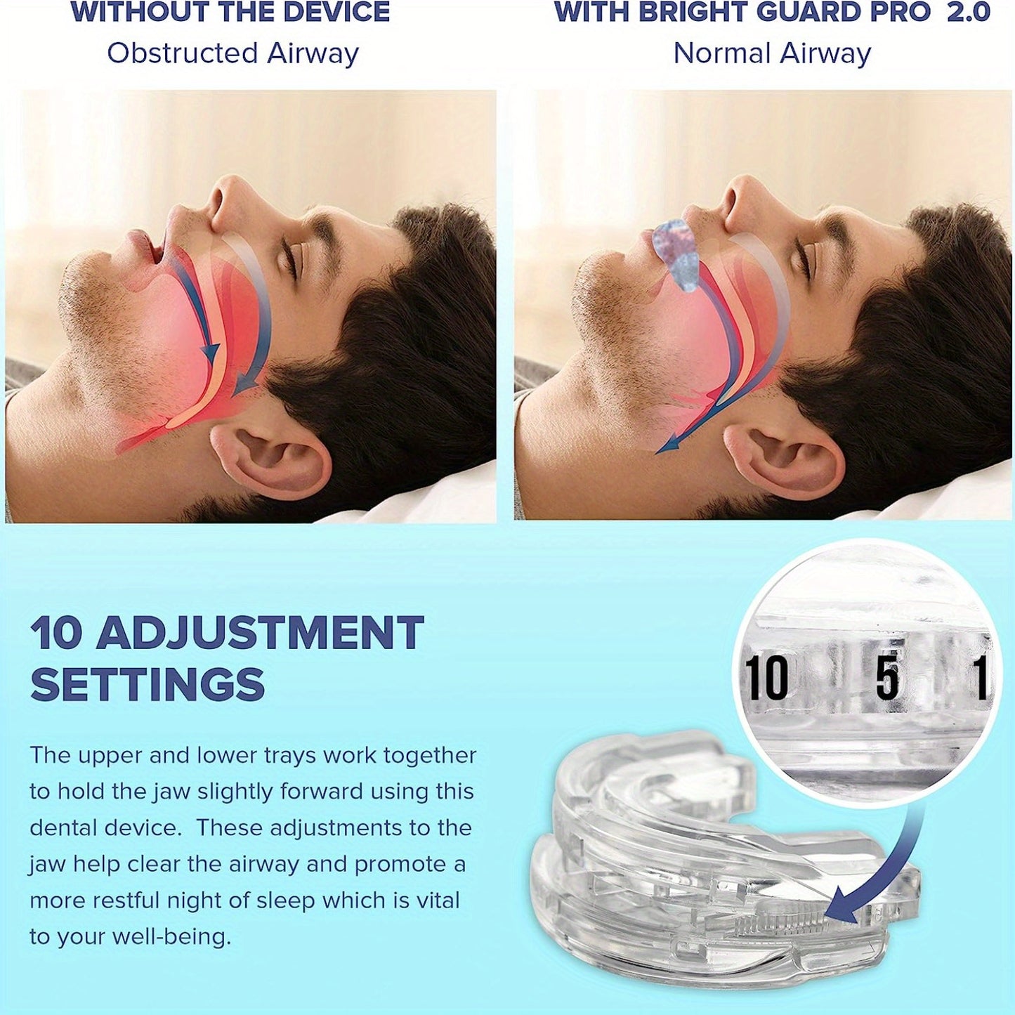 1pc Anti Snoring Bruxism Mouth Guard,  Improve Sleeping Teeth Bruxism, Sleeping Anti Snoring And Apnea Snoring Device, To Stop Snoring