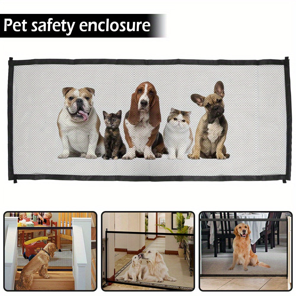 Mesh Dog Gate Providing A Safe Enclosure To Play And Rest For Pet, Dog Isolation Net Portable Folding Safety Gate Safety Pet Gate For Stairs Indoor Outdoor Retractable For Dog For Indoor