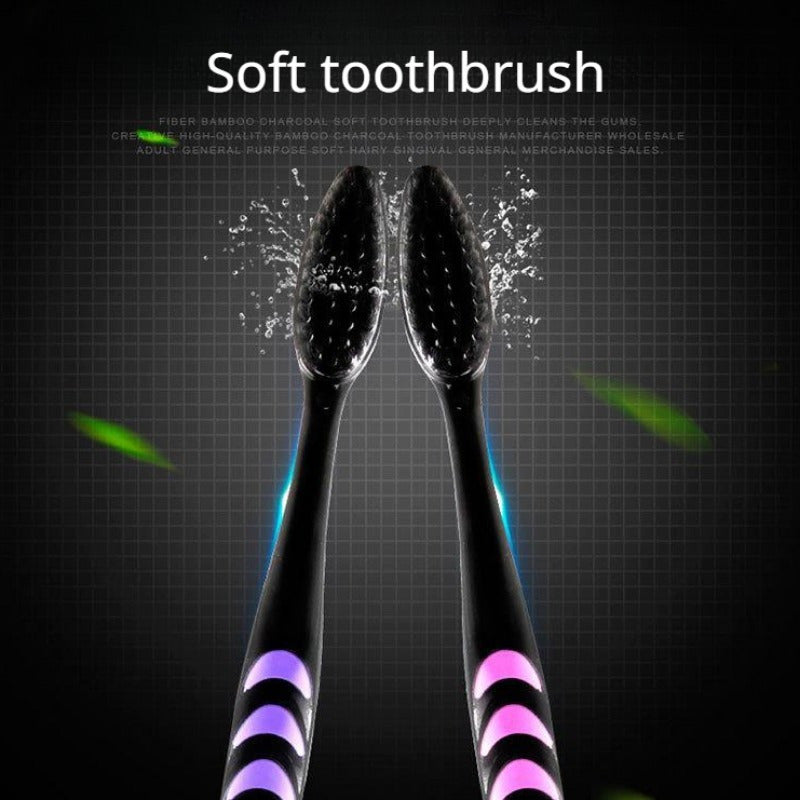 10pcs Soft Manual Toothbrushes With Soft  Charcoal Bristles For Teeth Gums,  For Deep Cleaning Oral Care At Home For Adults Daily Life .