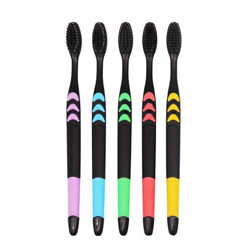 10pcs Soft Manual Toothbrushes With Soft  Charcoal Bristles For Teeth Gums,  For Deep Cleaning Oral Care At Home For Adults Daily Life .