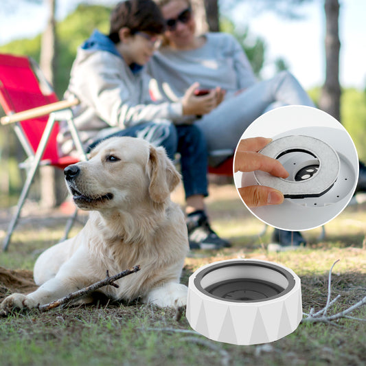 1pc No Spill Dog Water Bowl, Non-slip Slow Water Dispenser With Floating Disk For Dogs, Vehicle Carried Dog Travel Water Bowl