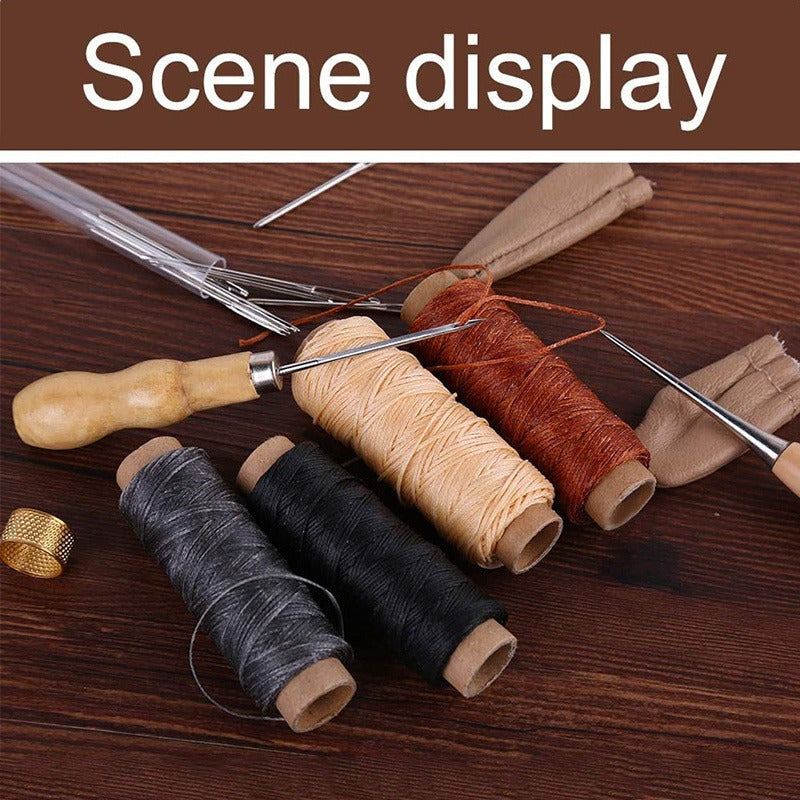 28pcs Leather Sewing Kit With Large-Eye Stitching Needles, Waxed Thread, Leather Sewing Tools For DIY Leather Craft