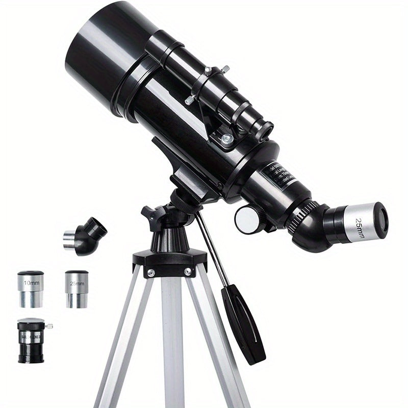120X Astronomical Telescope Deep Sky Stargazing Moongazing 400mm Focal Length 70mm Objective Caliber Metal Eyepiece HD Imaging Suitable For Astronomy Lovers Outdoor Camping Travel Observation
